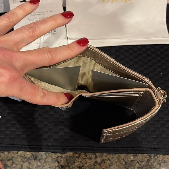 NIB Lady Dior Lotus Wallet in Metallic Gold - Picture 16 of 16